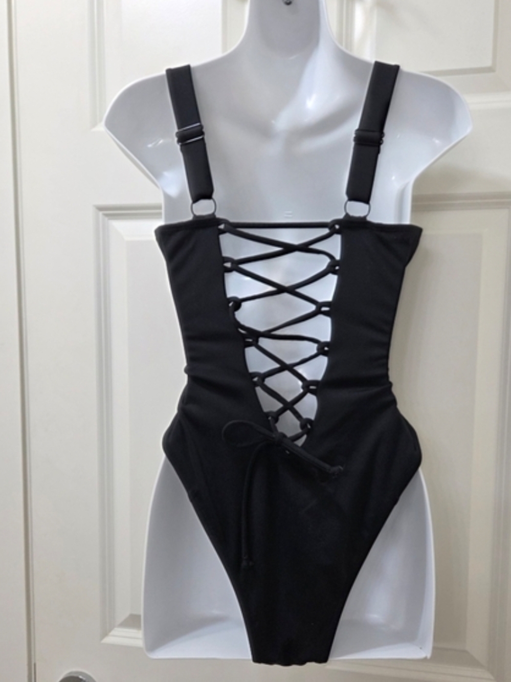 Very Flattering - Sculpting Black Square-Neck One-Piece Cheeky Swimsuit - Picture 2 of 7
